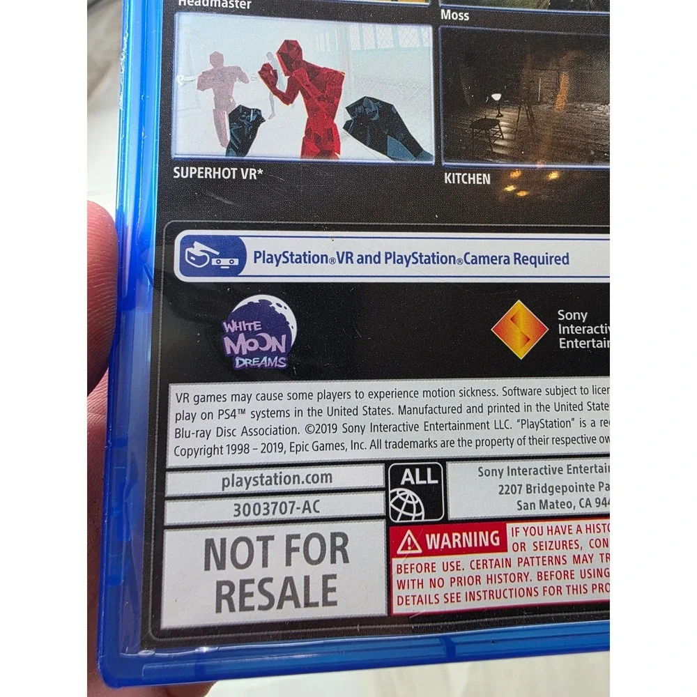 Sony PlayStation VR Demo Disc 3 PS4 PSVR Physical Disc 3003707-AC Not For Resale